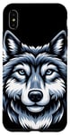 Coque pour iPhone XS Max Visage de loup gris drôle cool amoureux des animaux