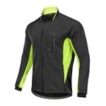 Huanxin Men's Cycling Jacket, Windproof Waterproof Fleece Cycling Jacket Thermal Winter Bike Clothing Long Sleeve Shirt,Green,4XL