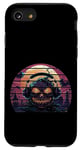Coque pour iPhone SE (2020) / 7 / 8 Casque rétro vintage coucher de soleil crâne jack o lanterne lune