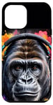 iPhone 12 Pro Max Gorilla Headphones Monkey Colorful Animal Art Print Graphic Case