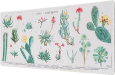 Cacti Cacti Kokonote - Tapis de Souris XXL Botanical", Cactus & Succulentes - Tapis de Bureau 80 x 35 cm | Sous Main Bureau,