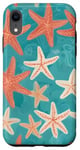 Coque pour iPhone XR Coquillages d'étoiles de mer cool motif vagues de corail