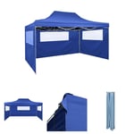 The Living Store Hopfällbart tält med 3 väggar 3x4,5 m blå -  Partytält & paviljoner