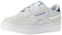 Reebok Women's Club C Double Revenge Sneaker, Pure Grey 1/FTWR White/Hoops Blue F23, 5 UK