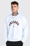 Men's Oversized Chicago Print Sweatshirt - White - S, White