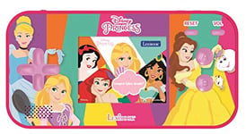 Lexibook- Disney Princess Cendrillon Ariel Raiponce Console Portable Compact Cyber Arcade, 150 Jeux, écran LCD, à Piles, Rose, JL2367DP