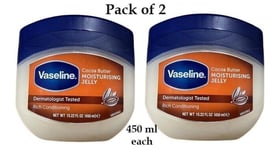 2 X Vaseline Cocoa Butter Rich Conditioning Moisturising Jelly, 450ml/15.22 oz