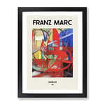 Gazelle By Franz Marc Exhibition Museum Painting Framed Wall Art Print, Ready to Hang Picture for Living Room Bedroom Home Office Décor, Black A3 (34 x 46 cm)