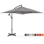 Uniprodo Kakkoslaatu Aurinkovarjo - riippuva tummanharmaa suorakulmainen 250 x cm kallistettava