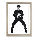 Big Box Art Elvis Presley The Jailhouse Rock (2) Framed Wall Art Picture Print Ready to Hang, Oak A2 (62 x 45 cm)