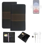 Wallet Case + headphones for Oppo K10 Vitality Edition Protective Cover Brown