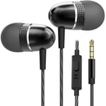 Betron In Earphones Wired Headphones with Microphone 3.5mm Jack Silicone Ear Bud Head Phone Tips Tangle-Free Cord for Tablets Computers Laptops Smartphones CD Players MP3 iPad iPod etc