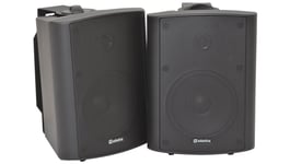 2x QTX 100W Black Wall Mount Hi-Fi Surround Sound Home Audio Speakers 100.905