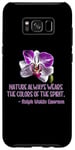 Coque pour Galaxy S8+ Joli cadeau avec citation d'Emerson Orchidée violette vibrante