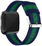 Abasic Watch Strap compatible with Fitbit Versa, Watchband Replacement Waterproof Military Style (Blue and Green)