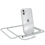 EAZY CASE for Apple iPhone 12 Mini with Band Phone Chain Silicone Cover Gray