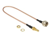 Delock - Antennkabel - F-Kontakt Kontakt Till Smb Mottagare Skotyp - 25 Cm - Koaxial - Brun, Transparent