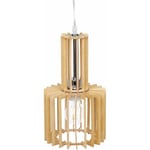 Beliani - Lampe Suspension Type Cage en mdf de Couleur Bois Clair E27 Max. 40W pour Salle à Manger ou Cuisine Boho ou Scandinave