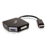 C2G 80928 DisplayPort to HDMI, DVI or VGA Adapter, Notebook, Laptop, Mac, Lenovo, Dell, HP, ASUS, Desktop Computer, Monitor, Projector, Games Console and More Connect Dongle