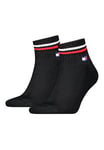 Tommy Hilfiger Quarter Socks, Black, 39/42 (Pack of 2)