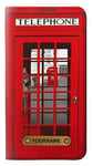 Classic British Red Telephone Box PU Leather Flip Case Cover For iPhone 11 Pro Max PU Leather Flip Case Cover For iPhone 11 Pro Max with Personalized Your Name on Leather Tag