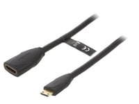 Cable HDMI 1.4 HDMI femelle mini HDMI prise male 1m - Noir