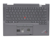 Lenovo - Ersättningstangentbord för bärbar dator - med Trackpoint - bakgrundsbelyst - QWERTY - Amerikansk engelska - grå - FRU - med övre skydd - för ThinkPad X1 Yoga Gen 6 20XY, 20Y0