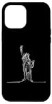 Coque pour iPhone 15 Pro Max One Line Art Dessin Lady Liberty