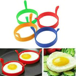 St@llion Pack of 4 Nonstick Silicone Egg Frying Ring Pancake Mold, Round Egg Rings Fry Poacher Mold for Fried Eggs, Pancakes, Omelettes, Crumpets - Random Color