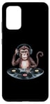 Coque pour Galaxy S20+ Monkey Casque de DJ amusant pour homme, femme, enfant