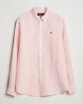 Morris Douglas Striped Linen Shirt Orange