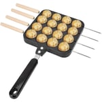 Takoyaki Grill Pan, Takoyaki Pan Med Handtag, 16 Hål 4 Baknålar