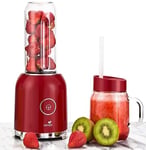 Senya blender smoothie avec 2 bouteilles portables rouge Juicy Delight 250W, 6 lames en inox, sans BPA, SYCP-M025