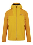 Berghaus Men's Kember Vented Waterproof Shell Jacket, Durable, Breathable Rain Coat, Lemon Curry/Arrowwood, L