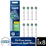 Oral-B Pro Cross Action Toothbrush Refill Replacement Heads White, 8 Pack