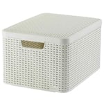 Curver Storage Box with Lid Style L 30L Creamy White UK GF0