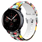 20mm Floral Strap Compatible with Galaxy Watch Active2 /Active 42mm Bands Women Soft Silicone Bracelet Replacement for Samsung Galaxy Watch SM-R500/SM-R810 UK91008 (Size Small,#4)