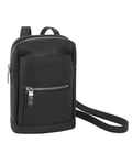 COMIX U - Petit sac à bandoulière avec fermeture à glissière, multifonction : porte-clés, smartphone, casque, cm 15 x 22,5 x 5,5 cm - Noir