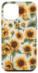 Coque pour iPhone 12 mini Fleur de tournesol. Motif floral sur le thème de l'été