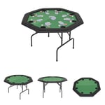 The Living Store Hopfällbart pokerbord 8 spelare åttkantigt 2-sidigt grönt -  Poker- & spelbord