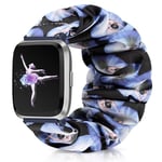 Runostrich Scrunchie Elastic Watch Strap Women for Fitbit Versa/Versa 2/Versa Lite/SE, Fabric Floral Breathable Replacement Band Scrunchy Wristband Bracelet Accessories  (M, I Ballet)
