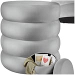 TecTake® Tabouret Repose Pied Pouf avec Rangement Pouf Salon Velours Gris jusqu'à 120 kg Design scandinave Cosy pour Coiffeuse, Salon, Chambre, Bureau, entrée, Maquillage Coffre de Rangement