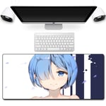 HOTPRO Mouse Mat Size XXL Large 900X400X3MM,3D Anime Desk Pad,Long Stitched Edges Waterproof Non-Slip Rubber Base Mousepad Great for Laptop,Computer & PC Life In A Different World-3