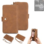 2in1 protection case for Xiaomi 14 Ultra wallet brown cover pouch