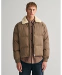 Gant Mens Padded Flannel Puffer Jacket - Brown - Size X-Large