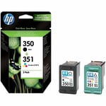 Genuine HP 350 Black CB335EE + HP 351 Tri-Colour CB337EE - BOX