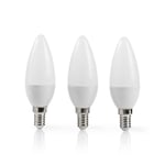 Nedis Kronformad Led-lampa, E14, Ljus, 3.5 W, 3-pack