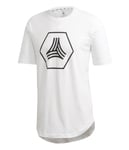 adidas Men's Football T-Shirt (Size S) Tango Soccer White Logo Top - New