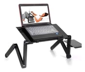 Fayet Portable Laptop Desk Pc Sofa Stand Air Space Desk Laptop Stand Folding Table Laptop Table With Removable Mouse Tray & Anti-Slip Bar (Without Fan)