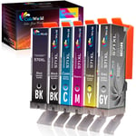 ColoWorld 570 571 XL Ink Cartridges for Canon 570XL 571XL Multipack PGBK Black Cyan Magenta Yellow Grey with Pixma MG5750 TS5051 MG5700 MG5751 MG5752 MG5753 MG6850 MG6851 MG6852 MG6852 MG6853 Printers